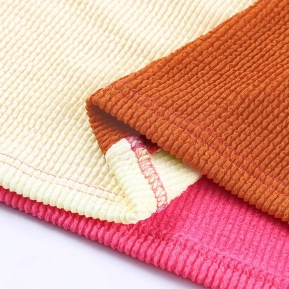 NEW ROSE LEOPARD LONG SLEEVE TOP | Ribbed  Color Block Plus Size 2XL - Picture 4 of 11